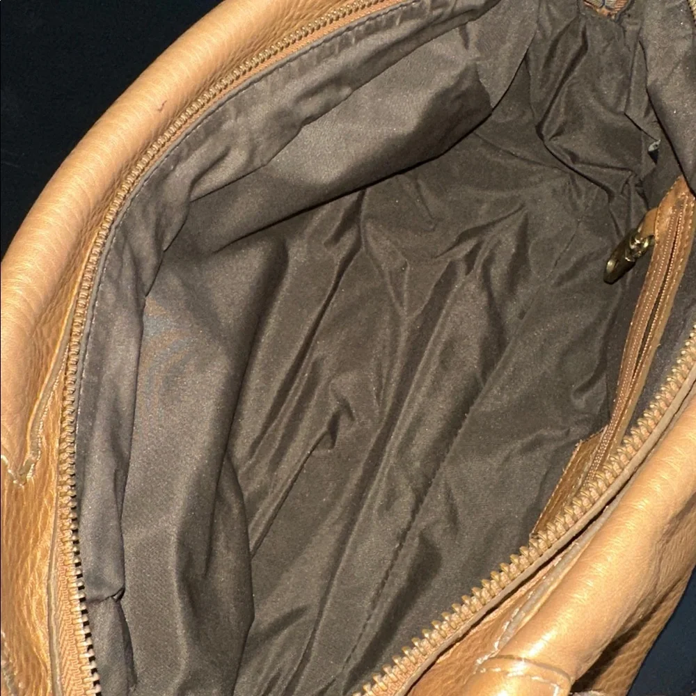 COLE HAAN Village Satchel Metallic Gold/Bronze Pebbled Leather MSRP: $350 - EUC - Picture 9 of 10